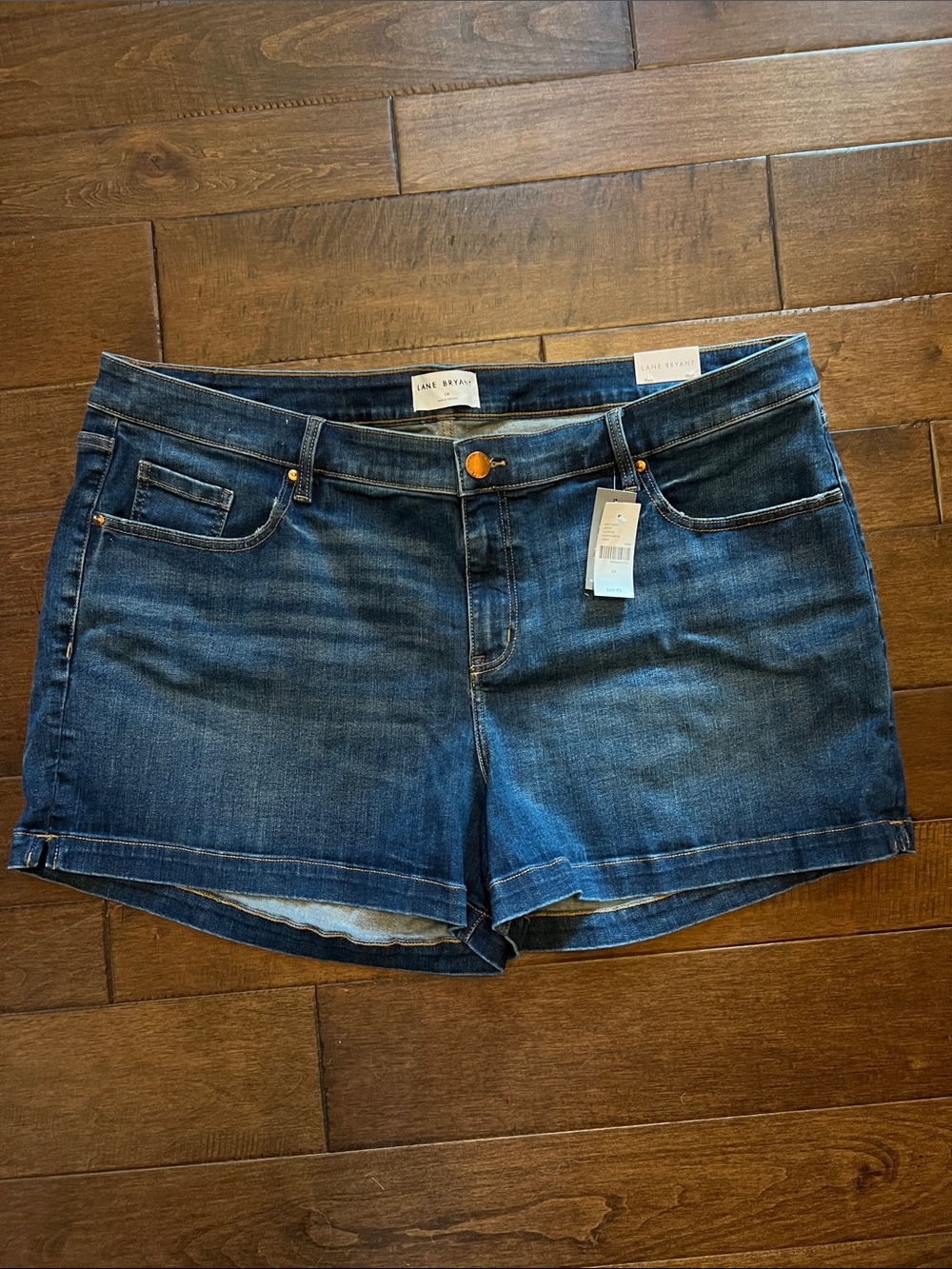Lane Bryant Dark Indigo Stretch Denim Shorts